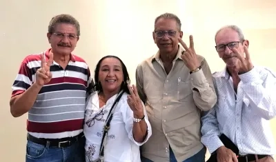 José Matías Ortiz Sarmiento, Noira Pérez Molinares, León Martínez Arrieta y Antonio Bilbao Cardona