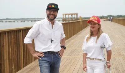 El alcalde Jaime Pumarejo y la gobernadora Elsa Noguera