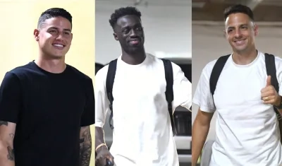 James Rodríguez, Dávinson Sánchez y Santiago Arias arribaron el domingo al sitio de concentración. 