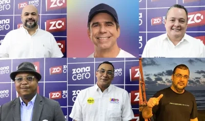 Luis Enrique Guzmán, Alejandro Char, Harry Silva, Ronald Valdés, Antonio Bohórquez y Hassan Fares