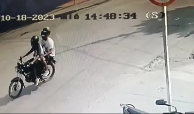 Momento en que los sicarios se daban a la huida. 