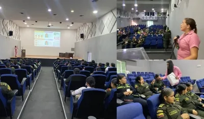 Charla en el comando de la Policía Metropolitana de Barranquilla. 