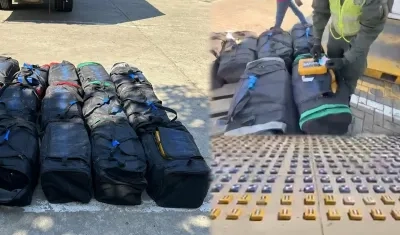 Cocaína incautada en Cartagena.