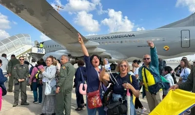 Parte de los colombianos repatriados.