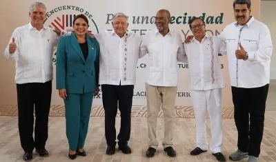 Miguel Díaz-Canel, Xiomara Castro, Andrés Manuel López Obrador, Ariel Henry, Gustavo Petro y Nicolás Maduro.