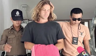 Daniel Sancho siendo arrestado por las autoridades tailandesas.