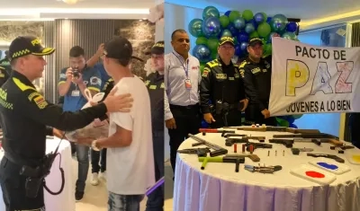 Entrega de armas por parte de expandilleros. 