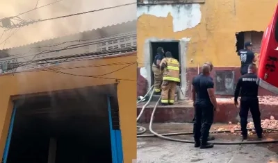 Incendio en aserradero de San Roque