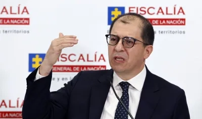 El Fiscal General Francisco Barbosa durante rueda de prensa.