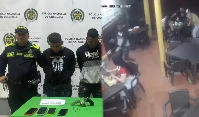 Momento del asalto a comensales en local de comidas rápidas en Lucero.