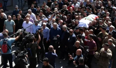 Funeral del periodista de la agencia Reuters Issam Abdulla el pasado 14 de octubre.