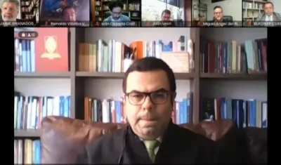 Magistrado Carlos Andrés Guzmán, dirigió la audiencia de manera virtual.