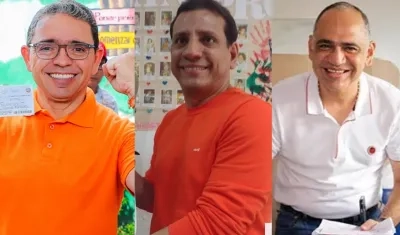 Rafael Martínez, Gobernador electo, y Jorge Agudelo y Carlos Pinedo, candidatos de Alcaldía de Santa Marta.