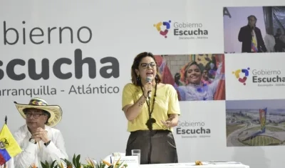 El Presidente Gustavo Petro y la Ministra de Agricultura Jhenifer Mojica.