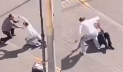 Momento del ataque contra el ciudadano israelí en Pekín. 