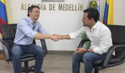Daniel Quintero, exalcalde de Medellín y José Luis Osorio, candidato a la Alcaldía de Cartagena.