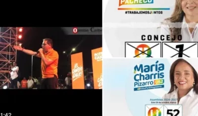 Rafael Martínez y candidatas de otros partidos que compartieron escenario. 