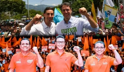 Juan Carlos Upegui, Daniel Quintero, Jorge Agudelo, Carlos Caicedo y Rafael Martínez.