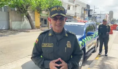 General Jorge Urquijo, comandante de la Policía Metropolitana de Barranquilla.