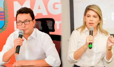 El Gobernador Carlos Caicedo junto a la Alcaldesa Virna Johnson.