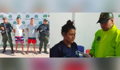 Ángel David Morales Bello, Luis Guillermo Montiel González y Deyolis Esther Molina Barraza, capturados