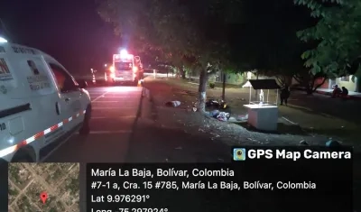 En este punto de María La Baja ocurrió el siniestro vial