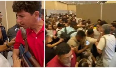 Imagen del 'encontronazo' entre Rafael Martínez y el 'Mono' Martínez.