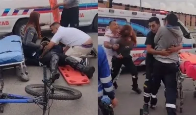 Disputa entre los paramédicos para atender al paciente.