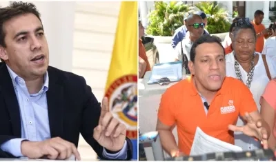 El registrador Alexander Vega y el candidato a la Alcaldía Jorge Agudelo