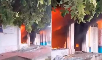 Incendio en la sede de la Registraduría en Gamarra, Cesar.