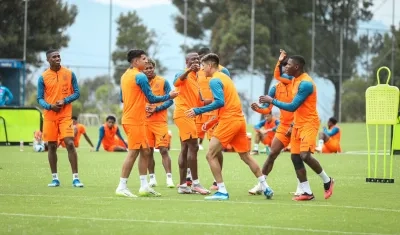 Jugadores de la Selección Ecuador en los entrenamientos de este domingo