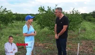 La gobernadora Elsa Noguera con el periodista Jorge Cura