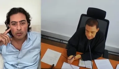 Nicolás Petro y el Juez segundo especializado de Barranquilla, Hugo Carbonó Ariza.