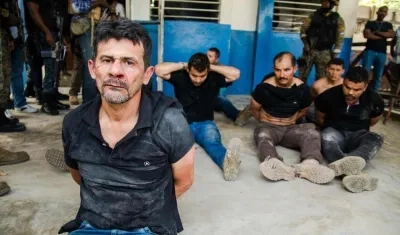 Algunos de los colombianos presos en Haití sindicados del magnicidio.