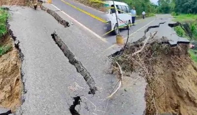 Así se encuentra la vía.