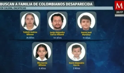 Desaparece una familia colombiana, entre ellos tres menores, en el estado de Zacatecas, México