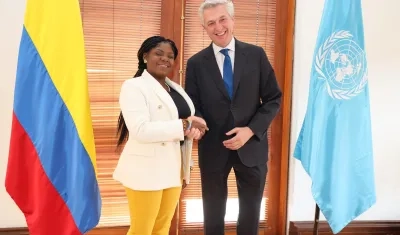 Filippo Grandi, Alto Comisiona​do de la ONU, junto a Francia Márquez, vicepresidenta del país.