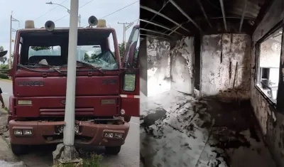 Accidente e incendio donde lamentablemente perdieron la vida una niña y un niño. 