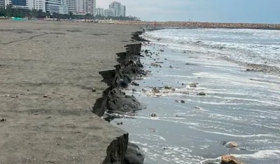 Así quedó una extensa zona de Playa 5 de Bocagrande