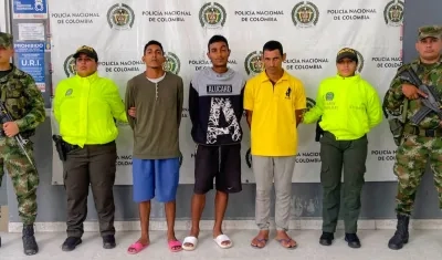 Edwin Varela, Carlos Ortega y Jesús Anaya, capturados por la Policía Metropolitana.