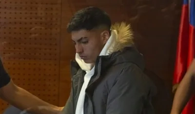 Jordhy Thompson, delantero del Colo Colo, en la audiencia de este lunes