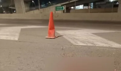 Lugar donde quedó el cuerpo de Eder Rafael Castro Palmera.