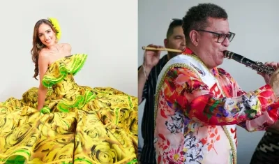 Melissa Cure, reina del Carnaval de Barranquilla 2024, y Juventino Ojito, rey Momo 2024.