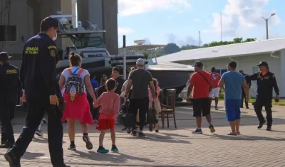 Los migrantes rescatados.