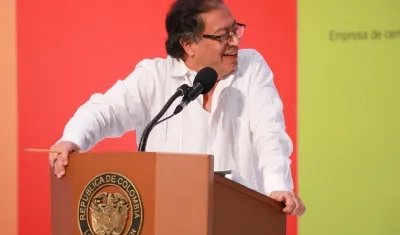 El Presidente Gustavo Petro en el Congreso Nacional de la Infraestructura.