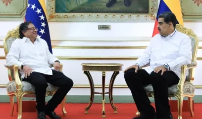 Gustavo Petro y Nicolás Maduro.