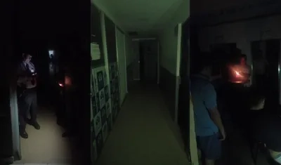 Pasillos y oficinas de la URI sin fluido eléctrico. 