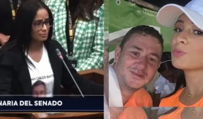 Helen Aranzales, esposa de Juan Carlos Bayter, cuando intervenía en el Senado