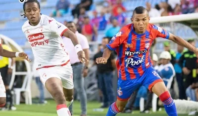 Fabián Cantillo en un partido contra Santa Fe. 