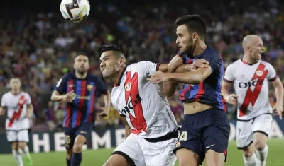 Falcao García durante un partido contra el Barcelona. 